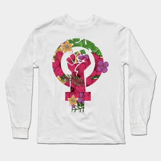 Awesome Floral Fist Hippie Power Hipster Peace Long Sleeve T-Shirt